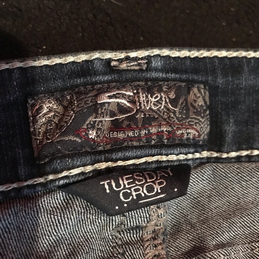 Size 27 silver capri jeans - Picture 1 of 5